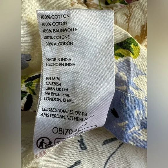 NWT Size S - By Anthropologie Puff-Sleeve Peplum Top (100% Cotton) - Picture 11 of 12